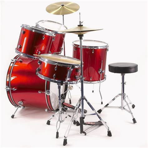 full size starter drum kit beginners christmas bundle red  gearmusic