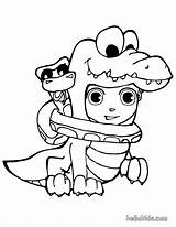 Crocodile Kids Coloring Drawing Pages Halloween Mask Scarf Snake Hood Color Hellokids Print Online sketch template