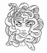 Medusa Tattoo Stencil Outline sketch template
