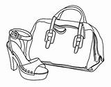 Shoe Coloring Coloringcrew Handbag sketch template