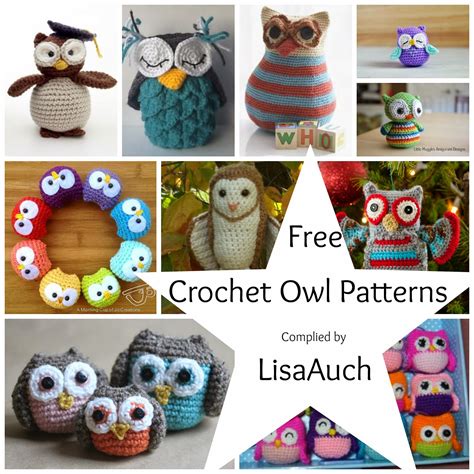 crochet owl patterns  crochet patterns  designs  lisaauch