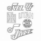 Coloring Pages Jazz Utah Logos sketch template