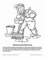 Coloring Janitor sketch template