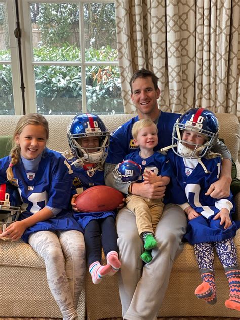 eli manning shares rare family photo    kids dressed  game day lets  giants