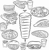 Kebab Vector Doner Stock Illustration Line Vectors Shish Illustrations Kabobs Template Depositphotos Foods Food Other Coloring Pages Mode Collection Fast sketch template