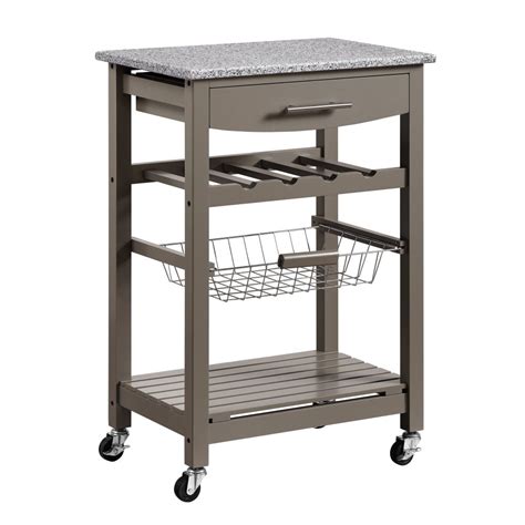 kitchen zoey kitchen cart granite top