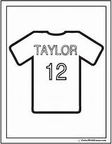 Jersey Baseball Coloring Pages Shirt Color Template Sports Number Print Colorwithfuzzy sketch template