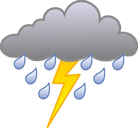 meteorological symbols  thunder  rain clipart