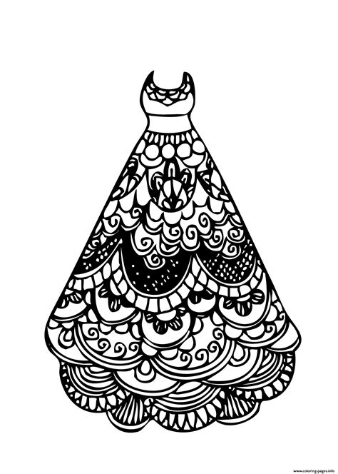 lace dress coloring page printable