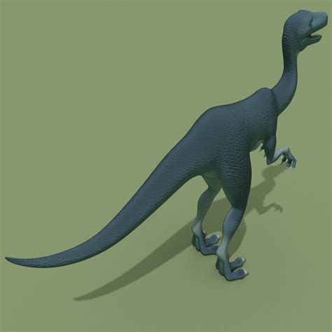 model cartoon blue dinosaur vr ar  poly rigged animated