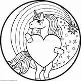 Unicorn Coloring Heart Print Pages Round Einhorn Getcoloringpages Animal Fairytale Background Auswählen Pinnwand Preview Malvorlagen sketch template
