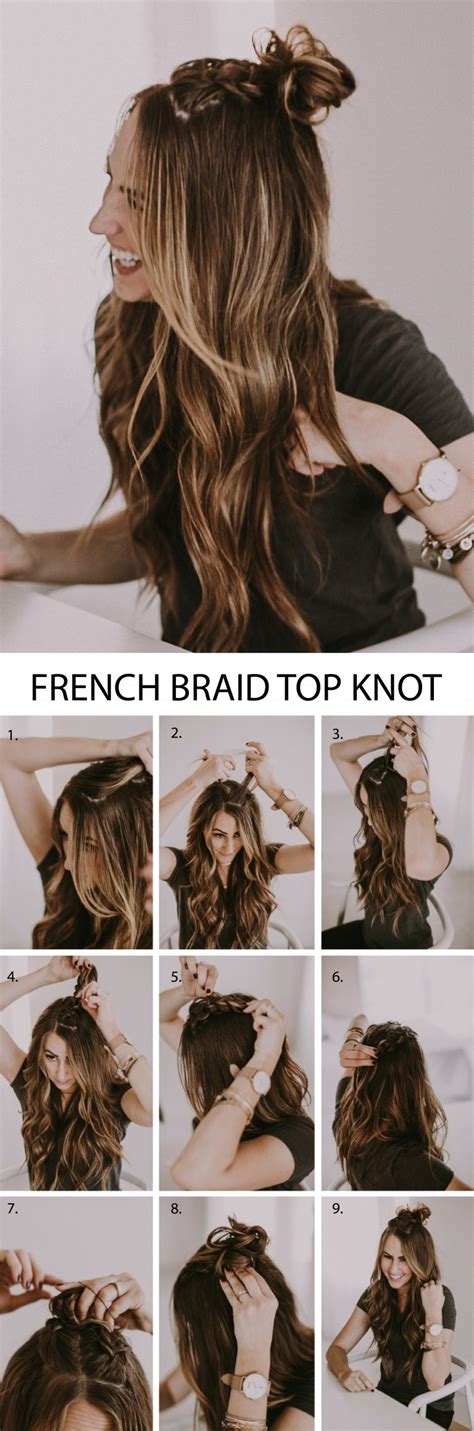 double french braid half up top knot dani marie blog