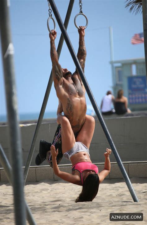 shawna craig sexy during a risque workout at muscle beach in venice