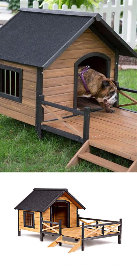 wooden dog house cabin style elevated weather waterproof outdoor large pet dog house lodge