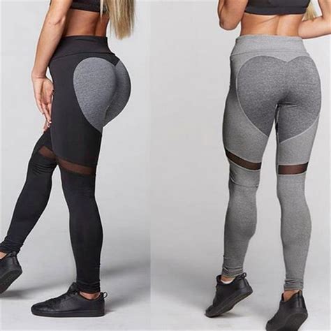 China Grey Heather Heart Shape Butt High Waisted Sexy Yoga Pants For