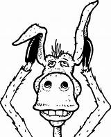 Donkey Coloring Pages Printable Kids Face Drawing Bestcoloringpagesforkids Print Cartoon Getdrawings sketch template