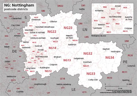 map  ng postcode districts nottingham maproom images   finder