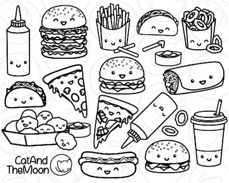 food clip art cute food clipart clipart  coloring etsy food