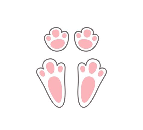 cute easter bunny paw rabbit  hare footprint bunny foot prints