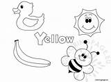 Yellow Coloring Pages Color Worksheets Kindergarten Blue Things Toddlers Activities Amarillo Para Kids Ingles Preescolar Preschool Colouring Learning English Dibujos sketch template