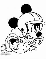 Baby Coloring Mickey Pages Football Playing Disney Printable Babies Minnie Color Disneyclips Funstuff sketch template