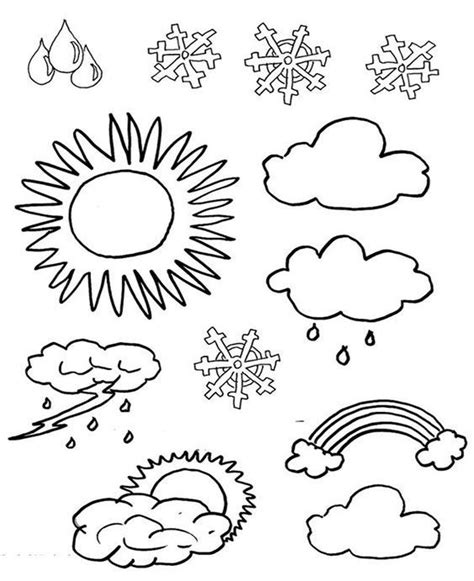 preschool printable weather coloring pages