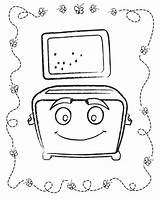 Toaster Coloring Smiling Pages Critters Cartoons Printable sketch template