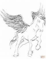Pegasus Coloring Pages Pony Little Printable Horse Color Winged Wing Mystical Categories Supercoloring Play sketch template