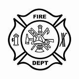 Fire Department Badge Coloring Clipart Maltese Cross Drawing Outline Helmet Shield Logo Firefighter Pages Vector Template Fireman Safty Clip Sketchite sketch template