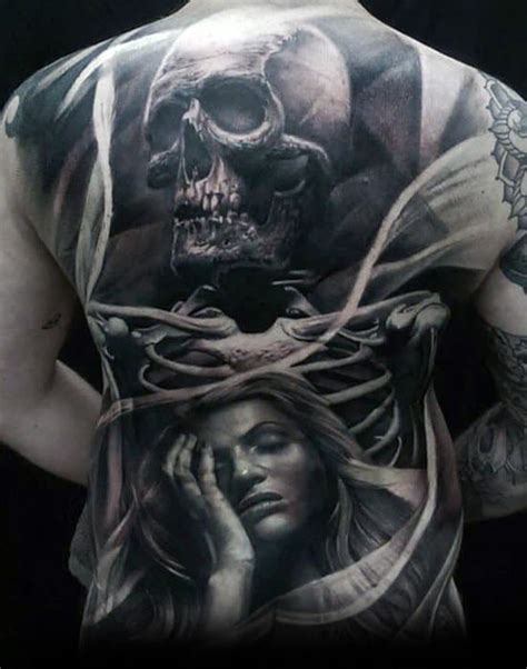 40 Skull Back Tattoo Designs For Men Masculine Ink Ideas