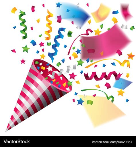 colorful party popper  celebration royalty  vector