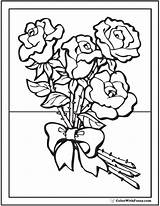 Rose Coloring Pages Bouquet Roses Drawing Pdf Bunch Printable Color Colorwithfuzzy Printables Print Kids Ribbon Silk Flower Mom Customize Happy sketch template