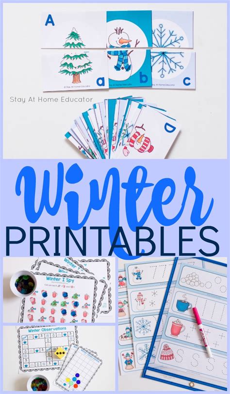 snowy printable winter activities  preschoolers