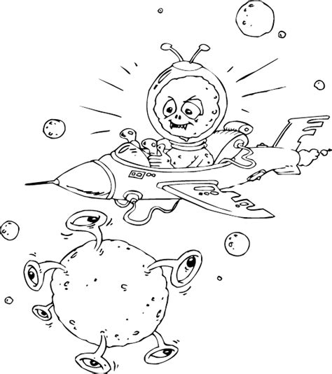 space alien flying ship coloring page coloringcom