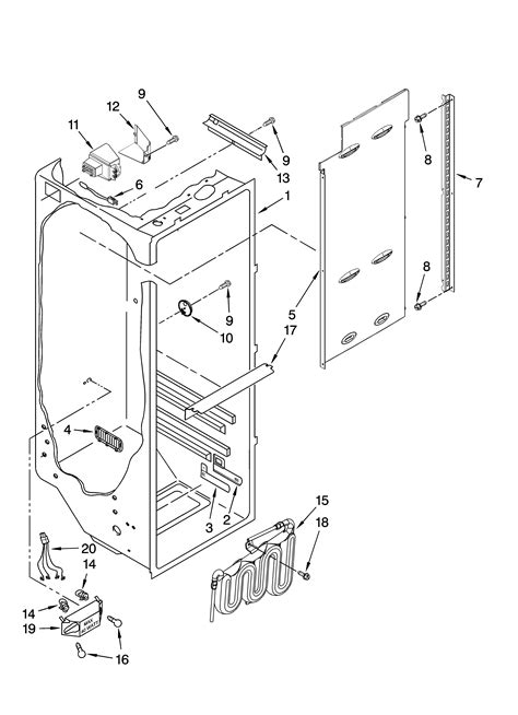 refrigerator liner parts diagram parts list  model  kenmore elite parts