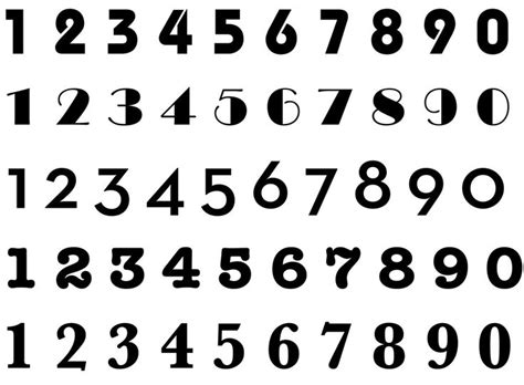 modern numbers sketches patterns templates number fonts