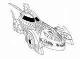 Batmobile Coloring Pages Printable Kids sketch template