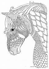 Mandala Horse Coloring Pages Getdrawings Adult sketch template