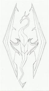 Skyrim Coloring Logo Template Pages Symbol sketch template