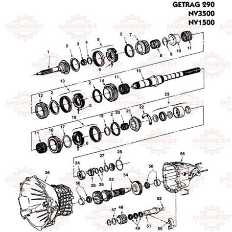 parts illustration nv nv manual transmission midwest transmission center