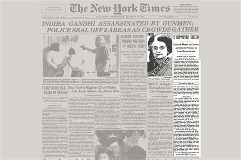 Indira Gandhi Assassination How National And International Media Covered