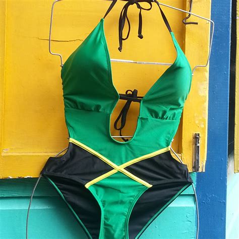 Jamaican Flag Bathing Suit One Piece Onepieced