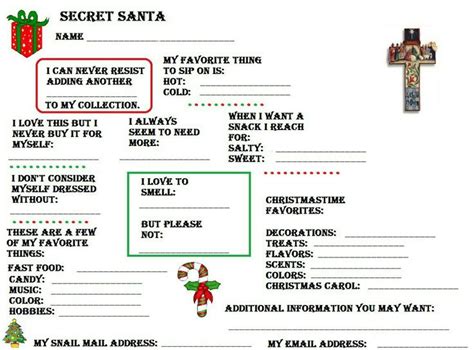 Secret Santa Question Template