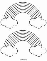 Rainbow Template Clouds Printable Coloring Templates Medium Pages Kids Mombrite Small sketch template