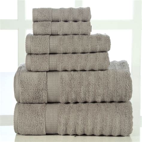 addy home soft quick dry  pc ribbed bath towel set taupe  bath