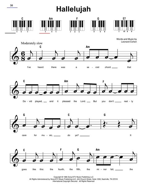 hallelujah leonard cohen  digital sheet  pianomusic
