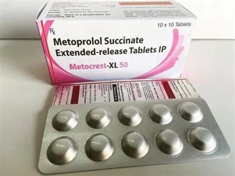 metoprolol succinate extended release  mg tablets packaging type box  rs stripe