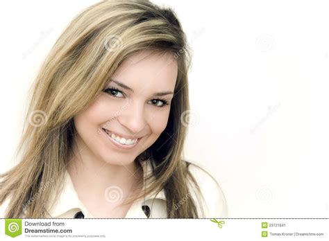 beautiful smiling woman with white background stock image image 23721841