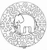 Mandala Elephant Mandalas Coloring Simple Print Pages Adults Animals Big Kids Too Printable Children Difficulty Level Waiting Colored Pretty Original sketch template