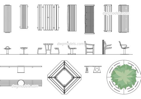 benches dwg  cad blocks